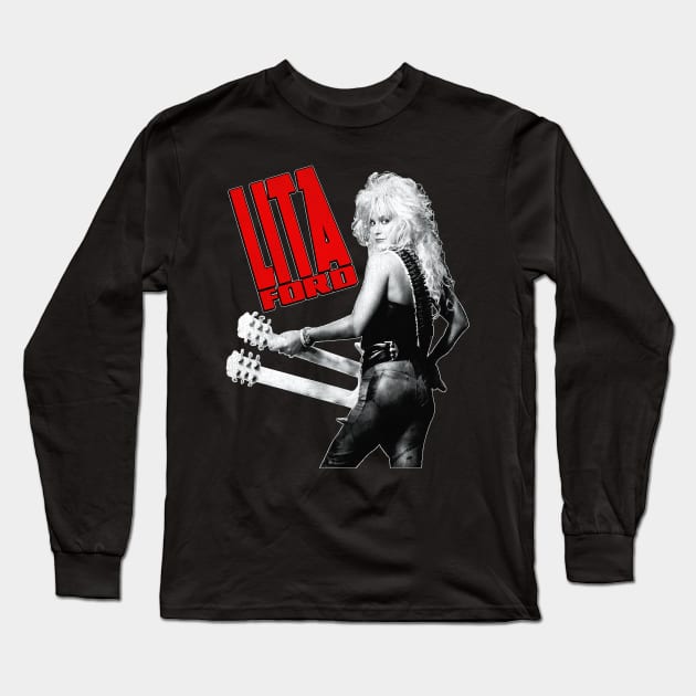 Lita Ford Tribute Long Sleeve T-Shirt by darklordpug